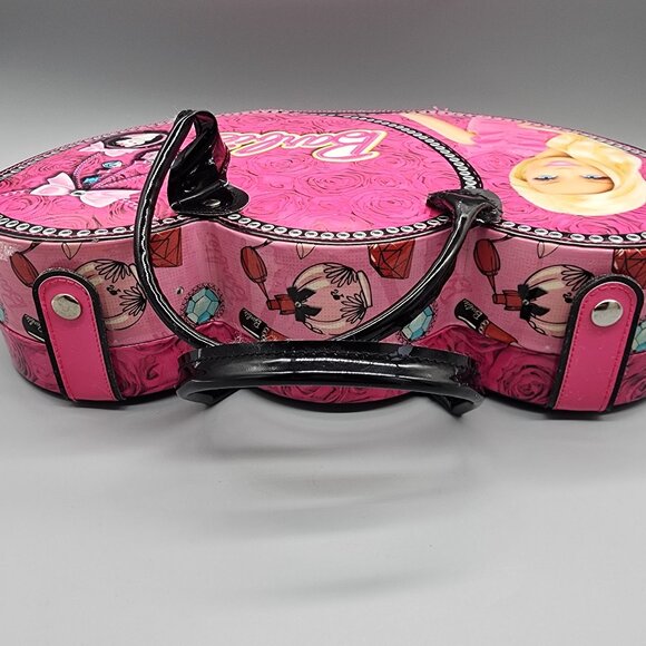 Barbie Double Handled Heart-Shaped Vanity Case with Mirror - Pink Beauty Makeup - Picture 8 of 10